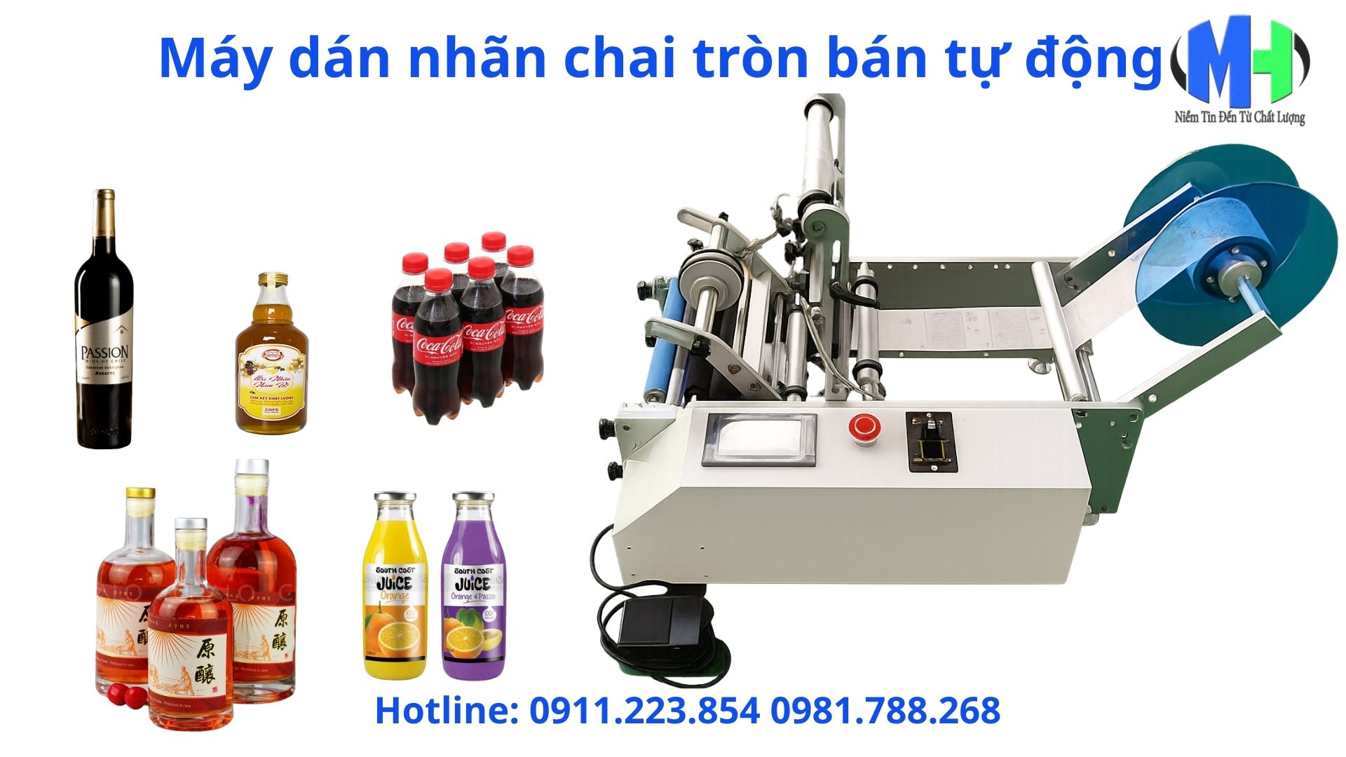Máy Dán Nhãn Chai Tròn Bán Tự Động (MH- 0391)