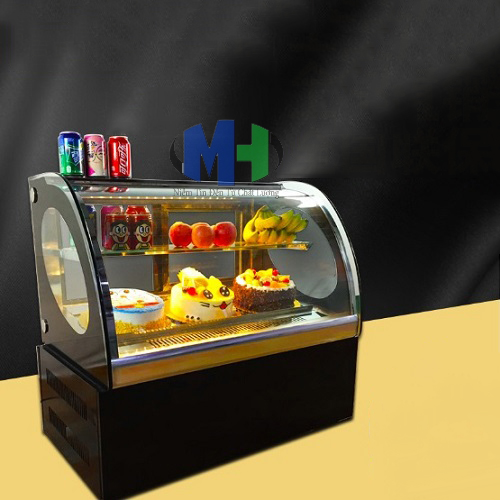 tủ bánh kem kính cong