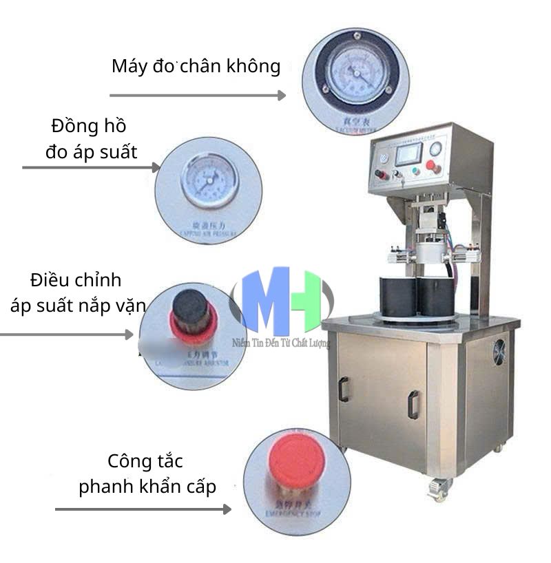 máy đóng nắp hút chân không 2 khuôn
