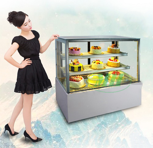 Tủ Trưng Bày Bánh Kem 3 Tầng Kính Phẳng (MHTB-A10)
