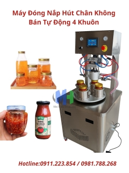 Máy đóng nắp hút chân không bán tư động 4 khuôn (MH-0763)